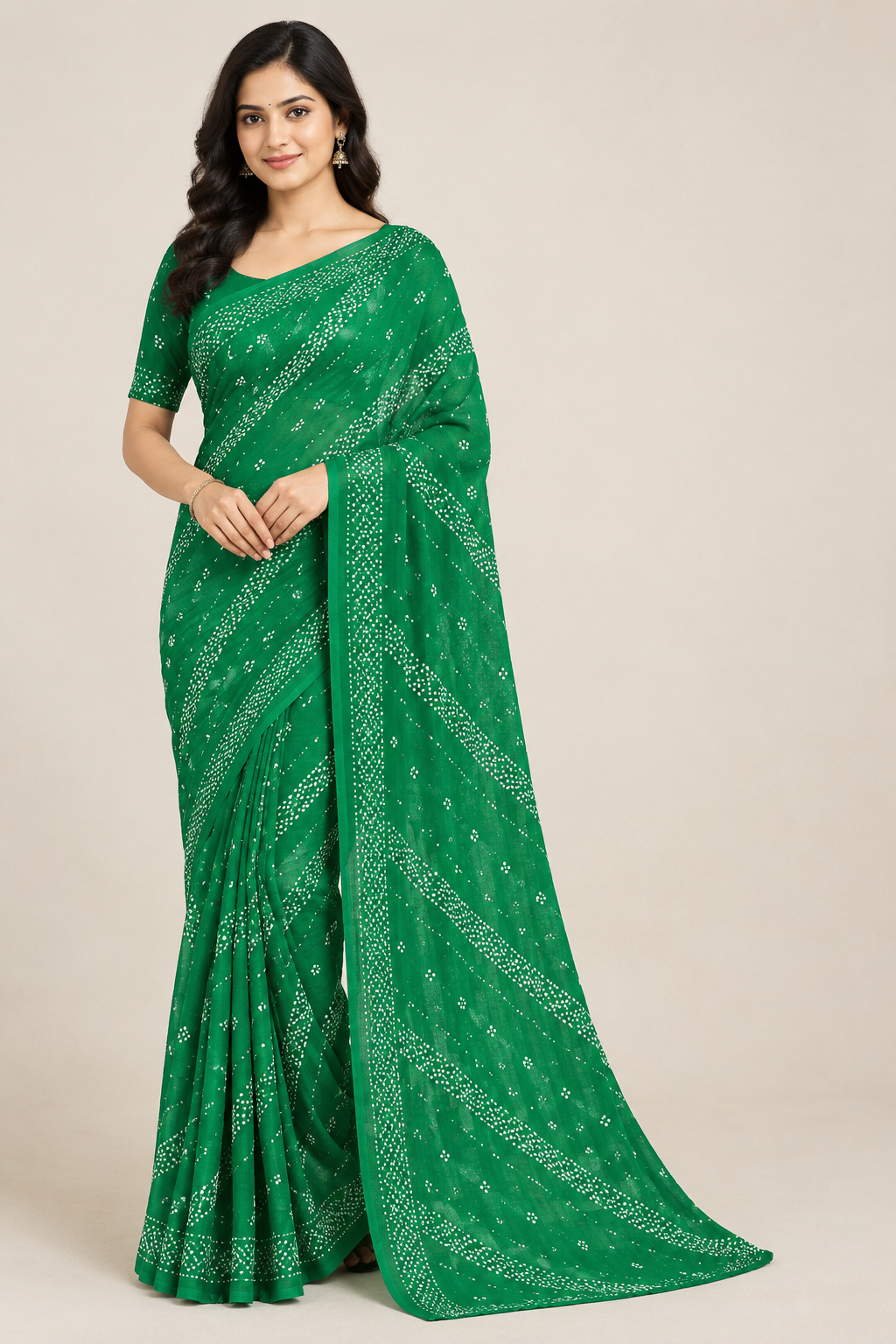 2 Sarees at 1 Price – Women’s Bandhani Print Saree | Buy 1 Get 1 Free