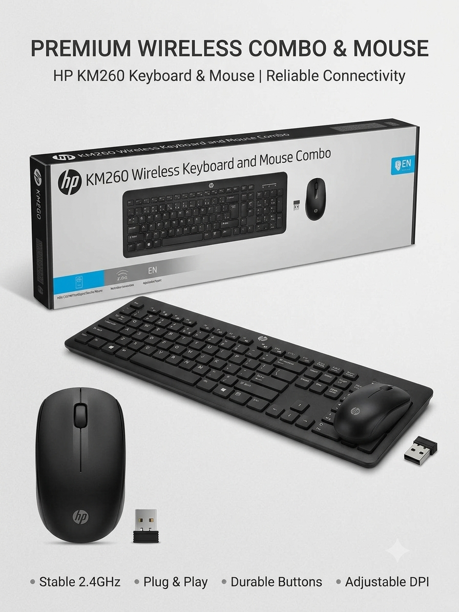 HP KM260 Wireless Keyboard and Mouse Combo