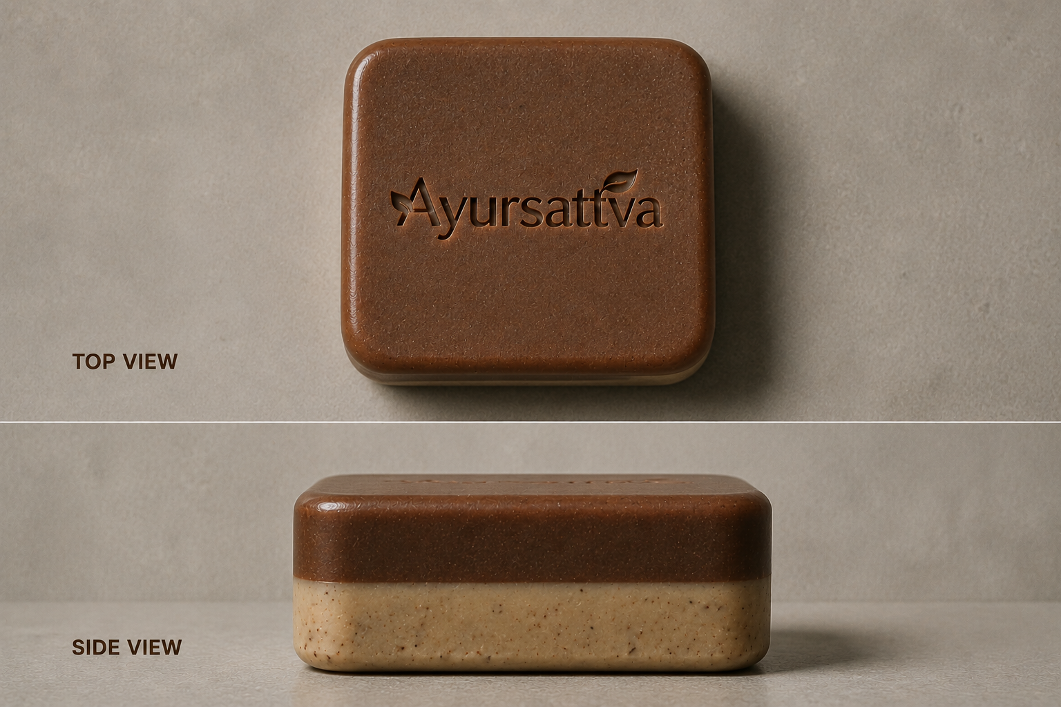 AyurSattva Coffee-Mitti Double Layer Herbal Soap Pack of 2