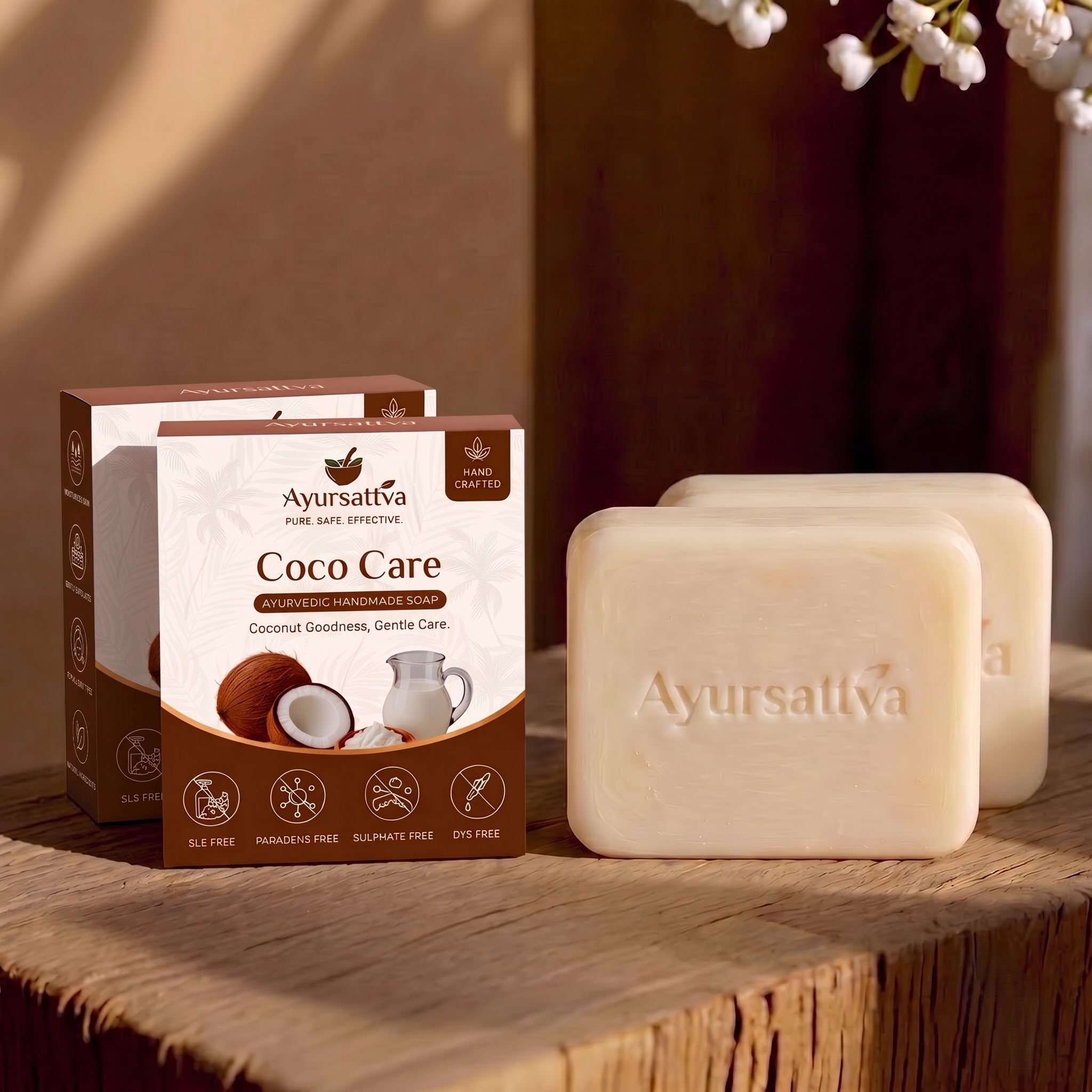 AyurSattva Coco Care Goat Milk Herbal Soap Pack of 2