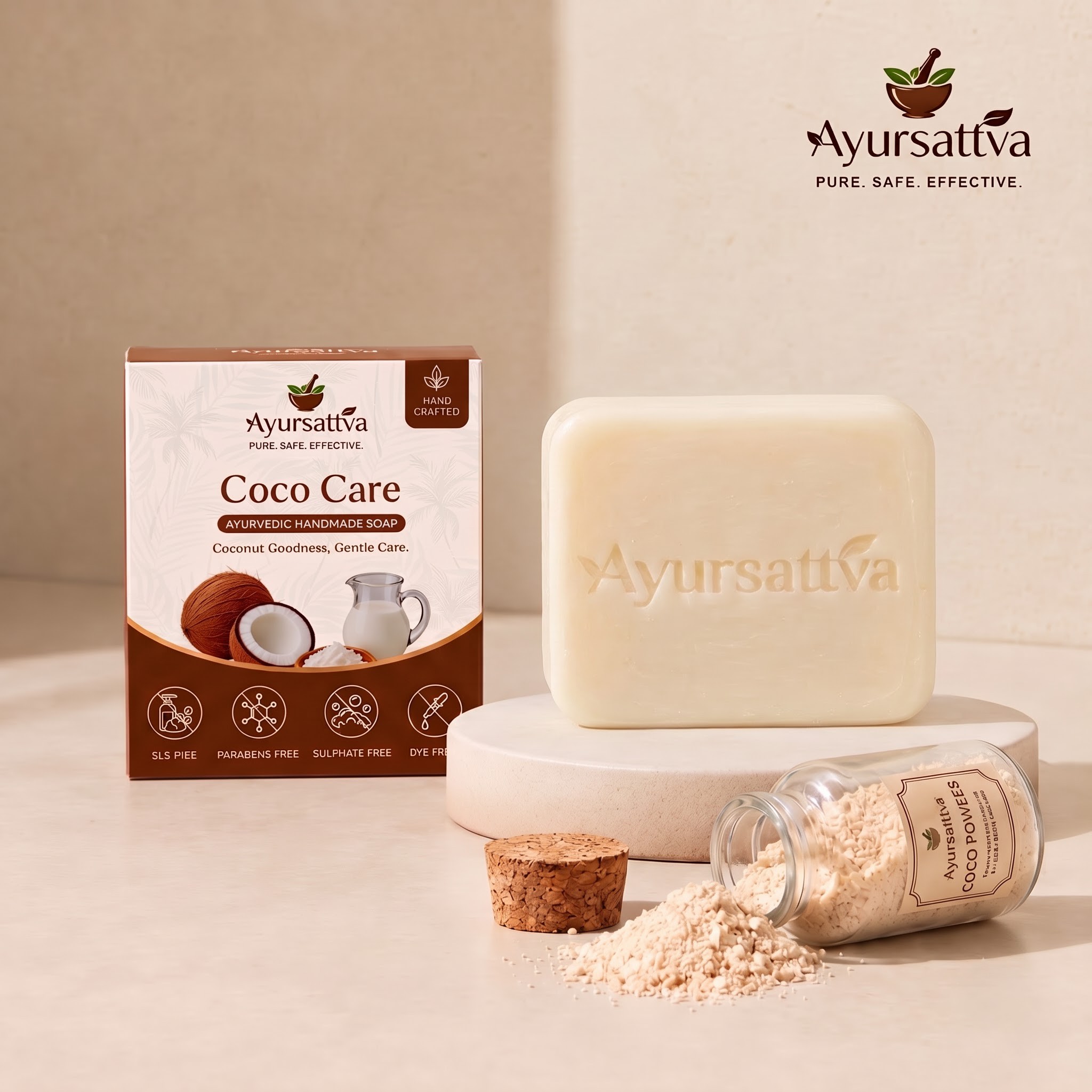 AyurSattva Coco Care Goat Milk Herbal Soap