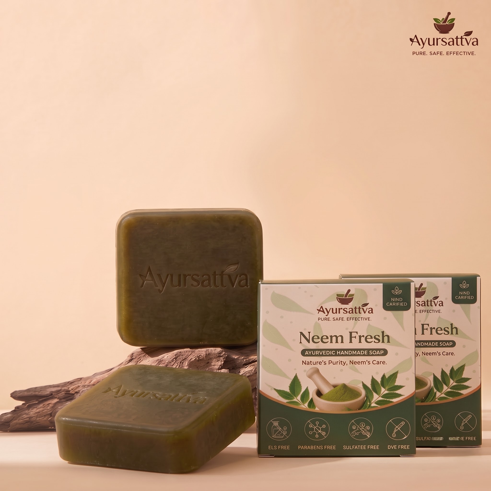 AyurSattva Neem Fresh Herbal Soap Pack of 2